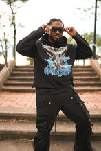 Load image into Gallery viewer, Distressed Ashes to Angels Hoodie Blue/Black
