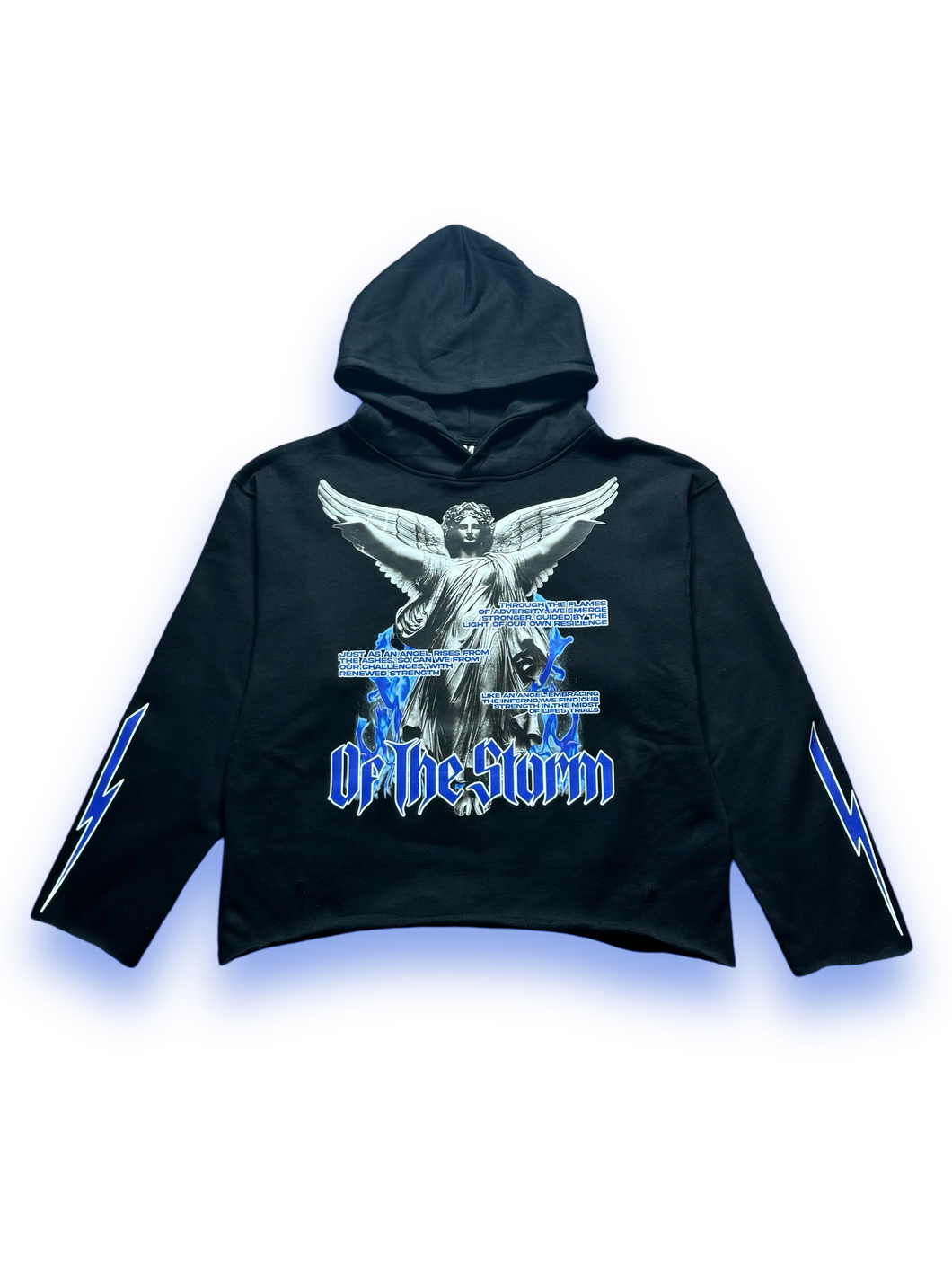 Distressed Ashes to Angels Hoodie Blue/Black