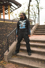 Load image into Gallery viewer, Distressed Ashes to Angels Hoodie Blue/Black
